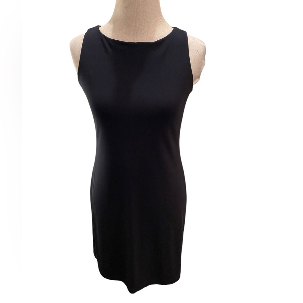 NY&CO Navy Blue Shift Sleeveless Dress Size Small Rayon/Poly Blend